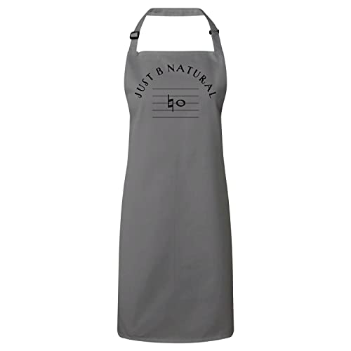 Tablier cuisine de qualité supérieure gris Just B natural avec motif solfège