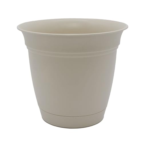 Comparison: Best Pots For Large Indoor Plants 4 The HC Companies Eclipse Round Planter with Saucer - Outdoor & Indoor Plant Pot with Drainage Holes - Lightweight, UV-Resistant Plastic Pots for Plants, Flowers & Herbs (16" Cottage Stone, Pack of 1)