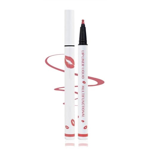 Coolstory Longwear Liquid Lip Liner, 2-in-1 Waterproof Longwear Liquid Lip Liner, Liquid Lip Liner Pen, Matte Lip Stain Marker, Quick-Drying Long-Lasting Matte Liquid Lipstick (04 ROSE PINK)