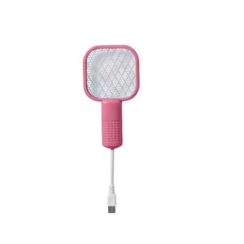 LSDLOUYAQNG Mata Insectos Matamosquitos eléctrico, Mini Raqueta for Insectos, luz Ultravioleta, Descarga eléctrica, matamoscas de Verano for Exteriores, Suministros Diarios(Pink)