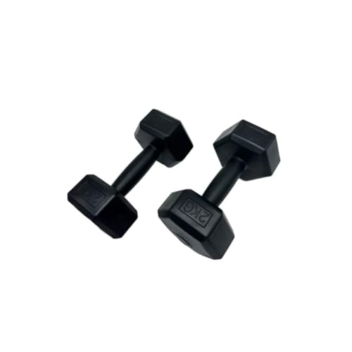 Fitness Anti-Slip and Anti-Roll Hex Vinyl Dumbbells Set for Women Teens Adults & Men Workout Exercise & Fitness (2kg (Pair) Solid Black)