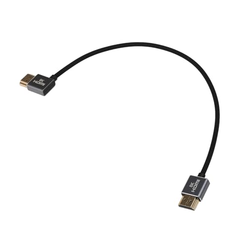 Cavi HDMI ultra sottili 8K: il cavo da HDMI a HDMI può supportare risoluzione e frequenza di aggiornamento fino a 88K a 60Hz / 8K a 30Hz / 4K a 120Hz / 4K a 60Hz, velocità di trasmissione fino a 48 Gbps di larghezza di banda. Può anche retrocompatibile con le versioni HDMI 2.0/1.4/1.3/1.2/1.1.