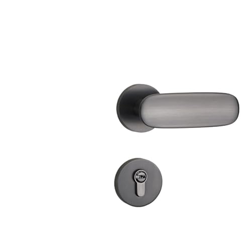Serrure de porte intérieure en or mat brossé avec poignée grise - 5