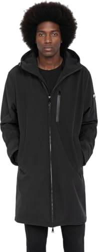 Schott NYC Homme Kalvin BLOUSON LONG ZIPPE A CAPUCHE, Noir, S EU