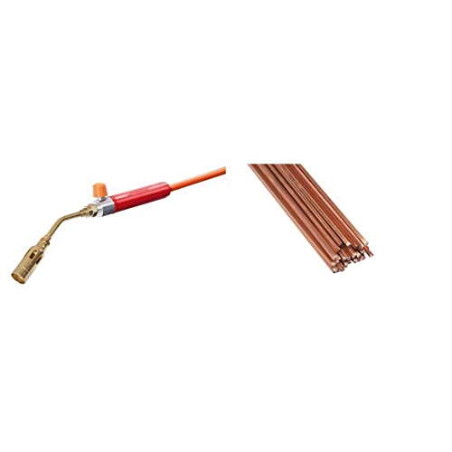ROTHENBERGER Industrial Propan Lötset 1800, 30801 & Kupfer-Hartlot für Rohrleitungsverbindungen, Dachrinnen, Spenglerarbeiten aus Kupfer - 35607, 2x333 mm