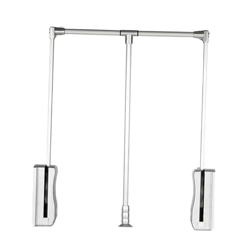 Tringle de penderie rétractable argent pour portant vêtement modulable