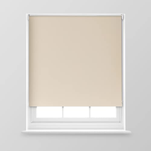 A.Unique Home Premium Trimmable Thermal Blackout Roller Window Blind in a Variety of Colours and Sizes Ideal for any Room - 4FT - Cream - 120cm (W) x 170cm (L) | 47.2' (W) x 66.9' (L)