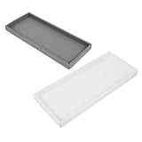 KOMBIUDA 2個 シリコン製長方形収納トレイ キッチン バスルーム用大容量バニティトレイ 鍵 化粧品 ジュエリー整理用グレー ホワイト