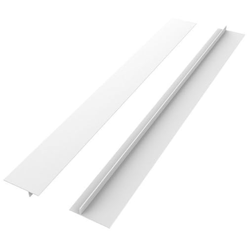 LATRAT - Junta de silicona de 25 pulgadas, tapa de trabajo, cocina, carcasa de silicona, junta, derrames entre encimeras, placas de cocción, paquete de 2, blanco