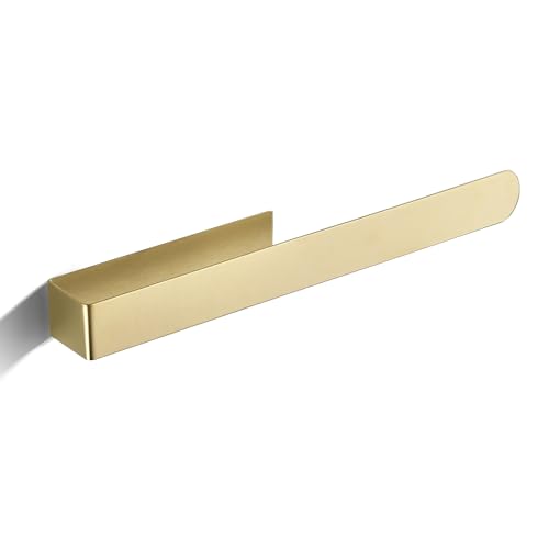 Farcetor Toallero sin taladrar, barra de toalla autoadhesiva, montaje en pared, baño dorado, 37 cm
