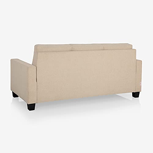 Image of Duroflex Ease - 5 Seater Sofa, 3+1+1 Sofa Set | Premium Fabric, High Comfort Foam, Durable Termite-Resistant Wooden Frame & Easy Maintenance | 3-Year Warranty - Beige