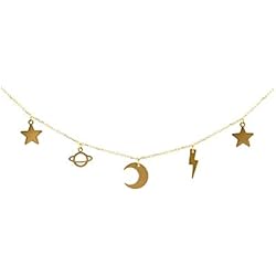Gargantillas De Moda Oro Gargantilla Charm estrellas, luna rayo y satelite Oro 18k | Ideal Gargantilla de moda en oro , Colgante para mujer, Gargantilla para mujer de oro, Gargantilla de estrellas, Gargantilla planetas