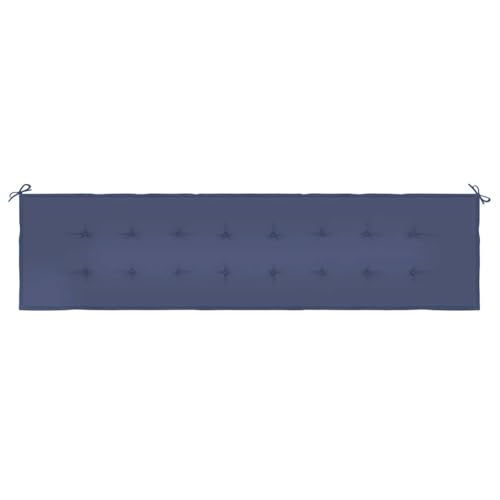 Coussin de banc de jardin bleu marine 200x50x4 cm tissu Oxford avec cordes - 5