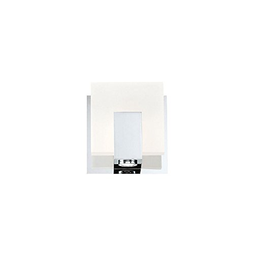 Eurofase 34142-011 Canmore Frosted Acrylic LED Wall Sconce, Damp Rated, 1-Light 8 Watt, 5"H x 5"W, Chrome