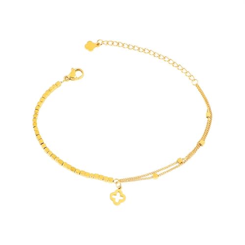 Bracelet patchwork trèfle quatre feuilles argent cassé le cadeau porte-bonheur idéal