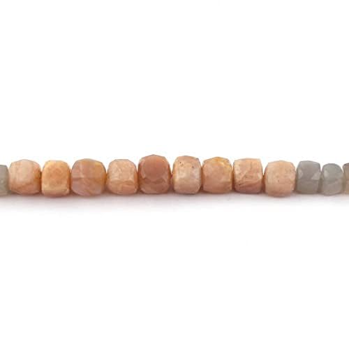 Perle pierre de lune multi briolette cube 6-8mm pour collier diy - 3