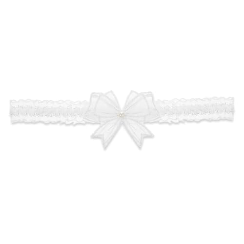 White Lace Bow Floral Garters, Wedding Garters for Bride Vintage Pearl Lace Garter Bowknot Stretch Thigh Garter Elastic Leg Garters Wedding Party Porm Body Accessories for Women Girls