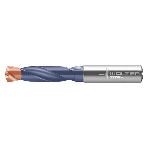 Walter Tools A3289DPL-4.4 X·treme Plus 4.4 mm Solid Carbide Coolant Through Drill, 17 mm Length of Cut, 13.2 mm Maximum Cut Depth, 24mm Extension Length, 66 mm Overall Length