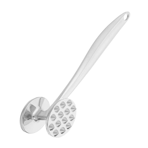 Hemobllo Martillo Ablandador de Carne de Inoxidable con Mango Ergonómico y Doble Cara para y de Filetes Incluye Orificio para Colgar Herramienta de Cocina Resistente y Práctica