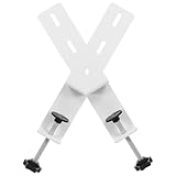 Yardenfun 2 Pezzi Morsetto di Fissaggio per Pannello da Scrivania Heavy Duty in Metallo Bianco, Supporto da Tavolo Regolabile per Spessori 1-7 Cm, Staffa per Organizzazione Spazio Lavoro