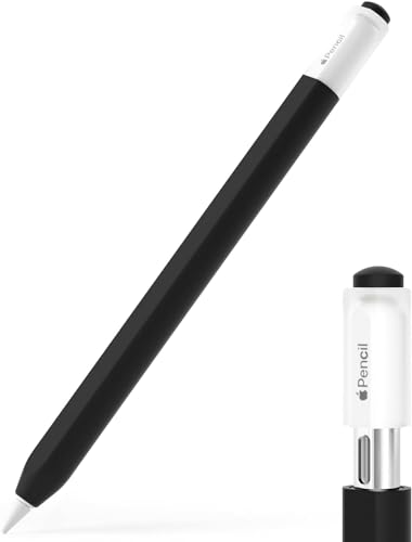Image of Pencil Case for Apple Pencil (USB-C) 3rd Generation Silicone Protective Cover Sleeve, Supports Magnetic Attachment 3rd Gen (Black)