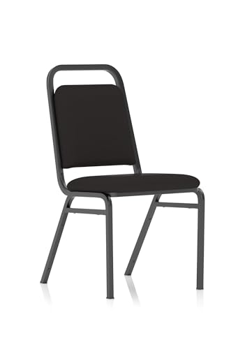 Banqueting Black Stacking Chair | Black Fabric, Stackable up to 10, Padded Seat, Great for Conference/Meeting Rooms