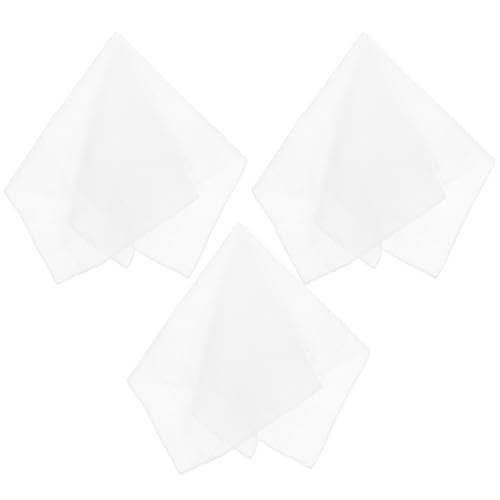 BESTOMZ 3 Pañuelos Cuadrados Accesorio Versátil y Cómodo para Uso Diario de Algodón Blanco para Hombre y Fiestas Importantes