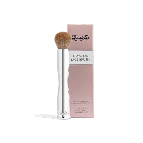 Loving Tan Flawless Face Tan Brush - Self Tanning & Contouring, Streak Free, Premium Bristles, Contouring, Free-standing, Vegan and Cruelty Free, Use with Mousse or Cream