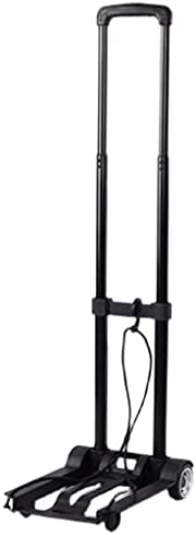 Heavy Duty Folding Hand Trolley Cart - 25kg Capacity, Portable Travel Luggage & Shopping Cart, Compact Black Barrow, 24x32x96cm, Convenient & Durable Design for Easy Transport
