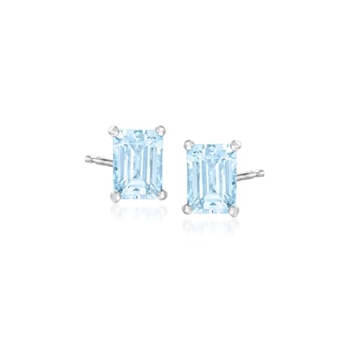 Ross-Simons 1.50 ct. t.w. Aquamarine Stud Earrings in Sterling Silver