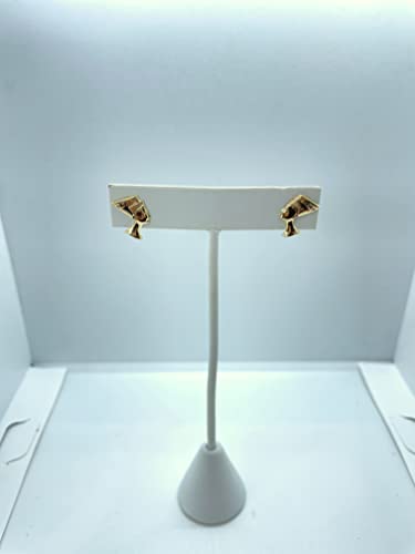 14K Yellow Gold Nefertiti Egyptian Queen Stud Earrings With Butterfly Backings For Women #TOP3