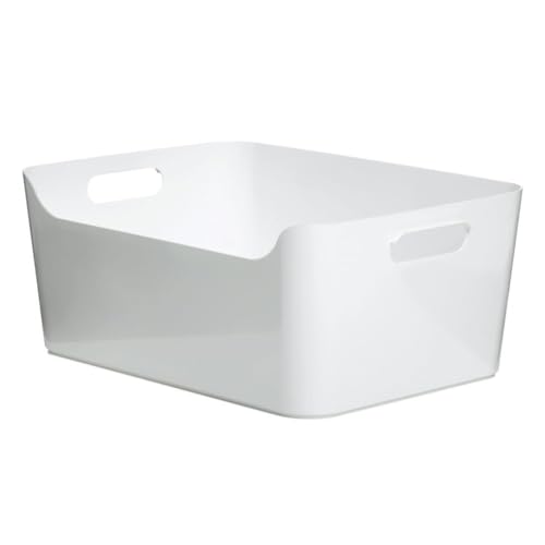 Tatay Caja Organizadora Rectangular 10L de Capacidad, de Polipropileno, Libre de BPA, Blanco. Medidas 34,5 x 25 x 14,5 cm
