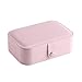 KNANK Boîte De Rangement De Bijoux Créative Simple Bleu Rose Bijoux Boucles d'oreilles Bague Boîte De Rangement De Voyage Boîte À Bijoux Portable en Cuir Étanche Petite Capacité Boîte De Rangement