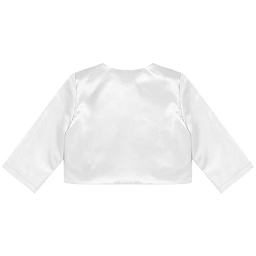 Flower Girls Dress Coat 3/4 Sleeve Bolero Cardigan Birthday Party Dress Cover up Outerwear for Girls4