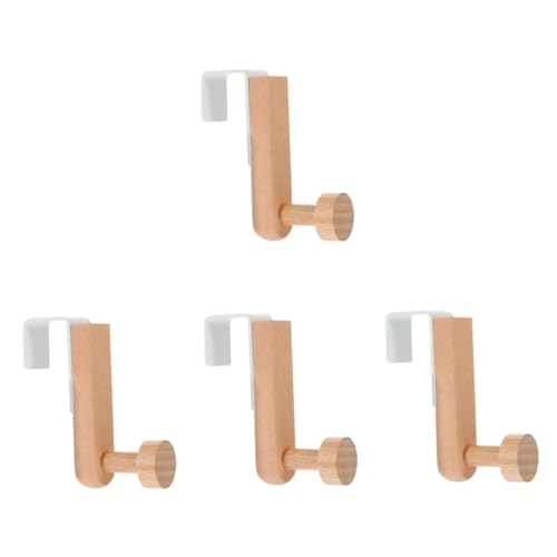 FUNOMOCYA 4pcs Over Drawer Hanger Towel Hooks Decorative Hook Bathroom Hook Over Door Clothes Rack Over Door Hook Hanger Over Door Coat Hook Wardrobe Hooks Drawer Hooks White Wood