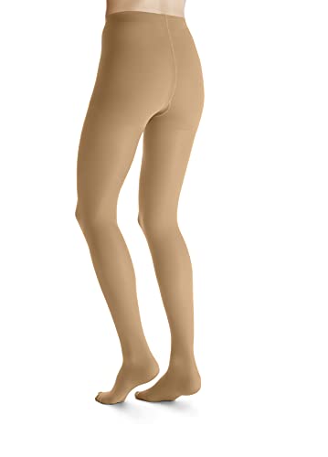 Image of JOBST UltraSheer Waist-High Compression Stockings for Women - Closed Toe - Medical Compression 15-20 mmHg - For Varicose and Spider Veins - Helps Prevent Swelling - Suntan, X-Large