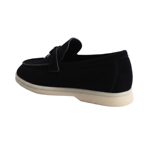 Image of Women's Summer Charms Suede Loafers - Premium Sheepskin Unlined Upper,Classic or Styles with Metal Detail for Casual, Office, Travel & All Day Wear