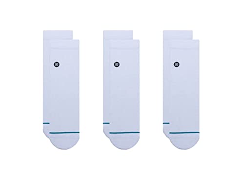 Stance Icon Quarter Socks [3 Pack] (Small, White)