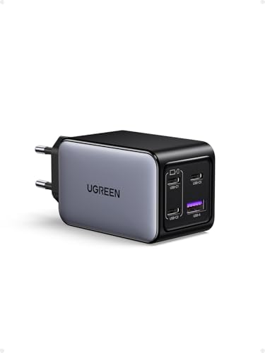 UGREEN Nexode 65W USB C Charger 4-Port GaN Power Supply Multiple Fast Charger PD Charger Supports PPS 45W Compatible with MacBook Pro/Air, HP Laptop, iPad Series, iPhone 17, Galaxy S24