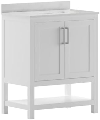 Flash Furniture Vega 30 Inch Bathroom Vanity with Sink Combo, Storage ...