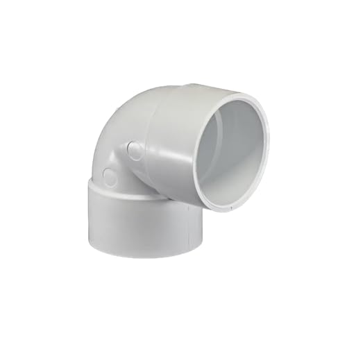 HULTHOR 40mm Solvent Weld Elbow, 90 Degree Waste Pipe Bend, Plastic Solvent Weld Fitting for 40mm Waste Pipe, Black/White (White – 1 Pack)