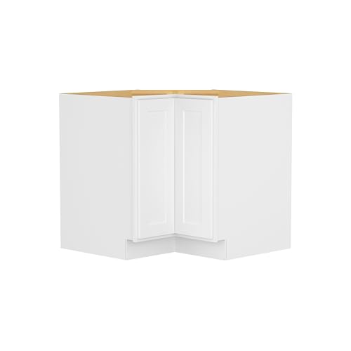 Image of Furinno Shaker Easy Reach Base Kitchen Cabinet, Ready to Assemble, 24 D x 36 W x 34.5 H, White