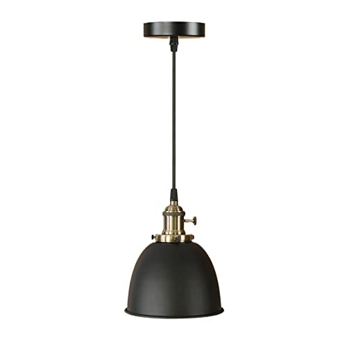 Lámpara colgante E27 industrial retro de metal negro para cafeterías y tiendas de ropa 2