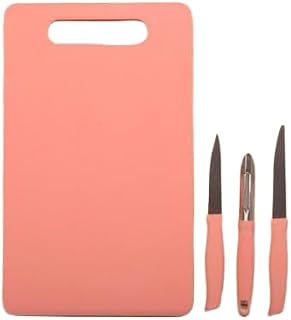 Multipurpose Plastic Chopping Board with 3 Knives ? Strong and Lightweight Cutting Board for Kitchen ? Sharp Stainless Ste Price In India