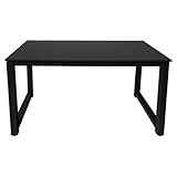 Negro VDD Escritorio para ordenador, mesa de cocina, metal y madera, 120 cm x 60 cm, color negro