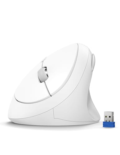TECKNET Ratón Inalámbrico Ergonómico, 4800DPI Ratón Vertical, Reducción de Ruido Superior al 90%, 6 Botones, 2.4G Ratón Inalámbrico Silencioso para Computadora Portátil, PC, Chromebook, Mac
