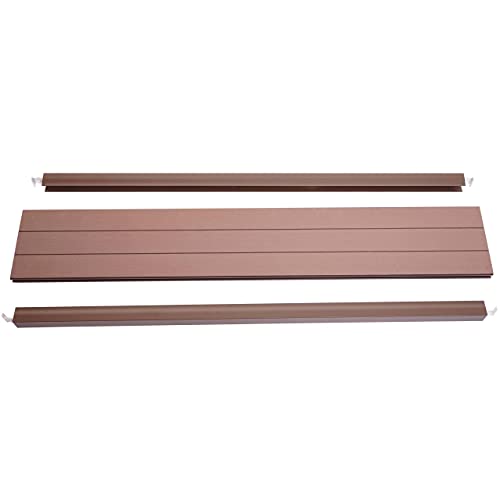 Mendler Abschluss-Set für WPC-Sichtschutz Sarthe, Abschlussprofil Windschutz, Alu-Pfosten - 90cm, braun