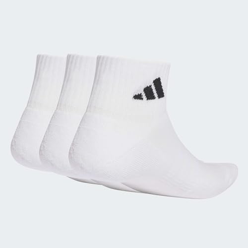 adidas Unisex CUSHIONED SPORTSWEAR ANKLE SOCKS 3 PAIR PACK, white/white/black, 45-48