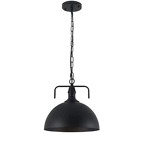 Lámpara vintage de hierro forjado negro con acabado artesanal para techos de diseño