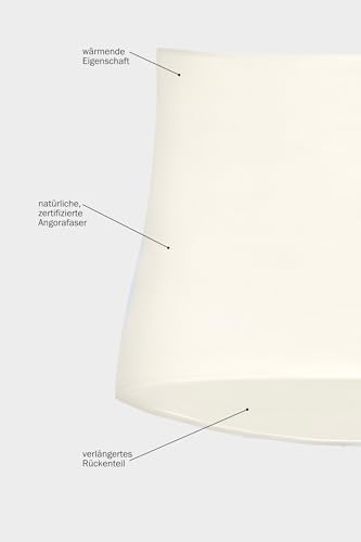 con-ta conta Leibwärmer, warmer Nierenschutz für Damen und Herren, Nierenwärmer aus Angora und Schurwolle, Unterwäsche für den Lendenwirbelbereich & untere Rückenpartie in wollweiß, Größe: S-3XL